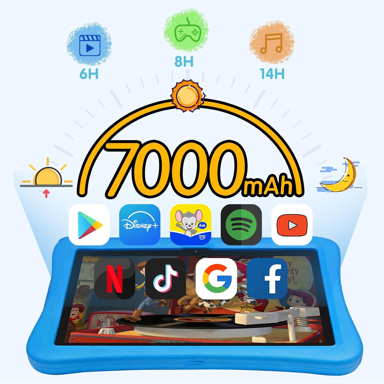 Kids Tablet 10 inch with Stylus Pen & Case, 4GB RAM 64GB, Parental Control N3293