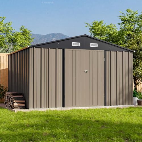 Patiowell 5x3 FT Outdoor Storage Shed with Sloping Roof and Lockable Door, Brown L4971