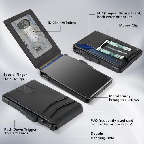 umoven Men's Leather Bifold Wallet with Money Clip and RFID Blocking C72652