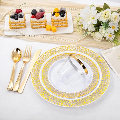 WELLIFE Silver Party Dinnerware Set for 50 Guests, Disposable A689948