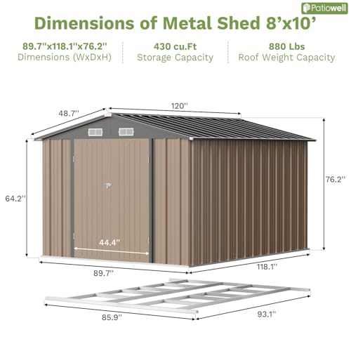 Patiowell 3 x 3 FT Outdoor Storage Shed with Sloping Roof, Grey F27529