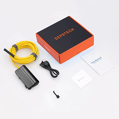 DEPSTECH Wireless Endoscope 5.0MP HD Inspection Camera with Light, 16.5FT Semi-Rigid Snake, for iPhone & Android F141241