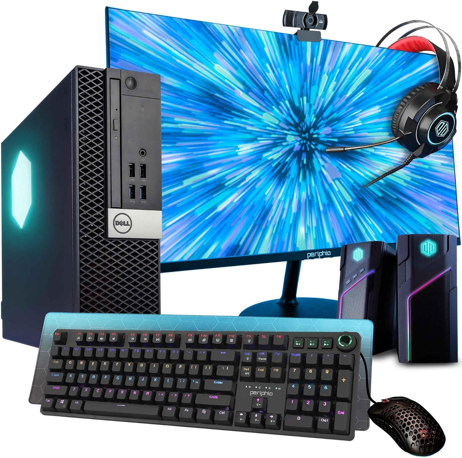 Dell Prebuilt RGB Gaming Desktop Computer | Core i7 + GeForce GT 1030 2GB GPU | 1080p Gaming PC | 16GB DDR4 RAM | 500GB SSD | Wi-Fi 5G + Bluetooth | Windows 10 Pro Renewed