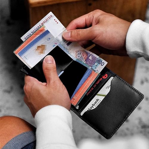 RFID Wallet for Men with Money Clip - PU Leather Credit Card Holder V8179