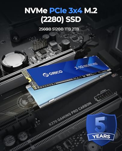 ORICO 1TB M.2 NVMe SSD with Heatsink PCIe Gen3x4 Internal Solid State Drive Q628
