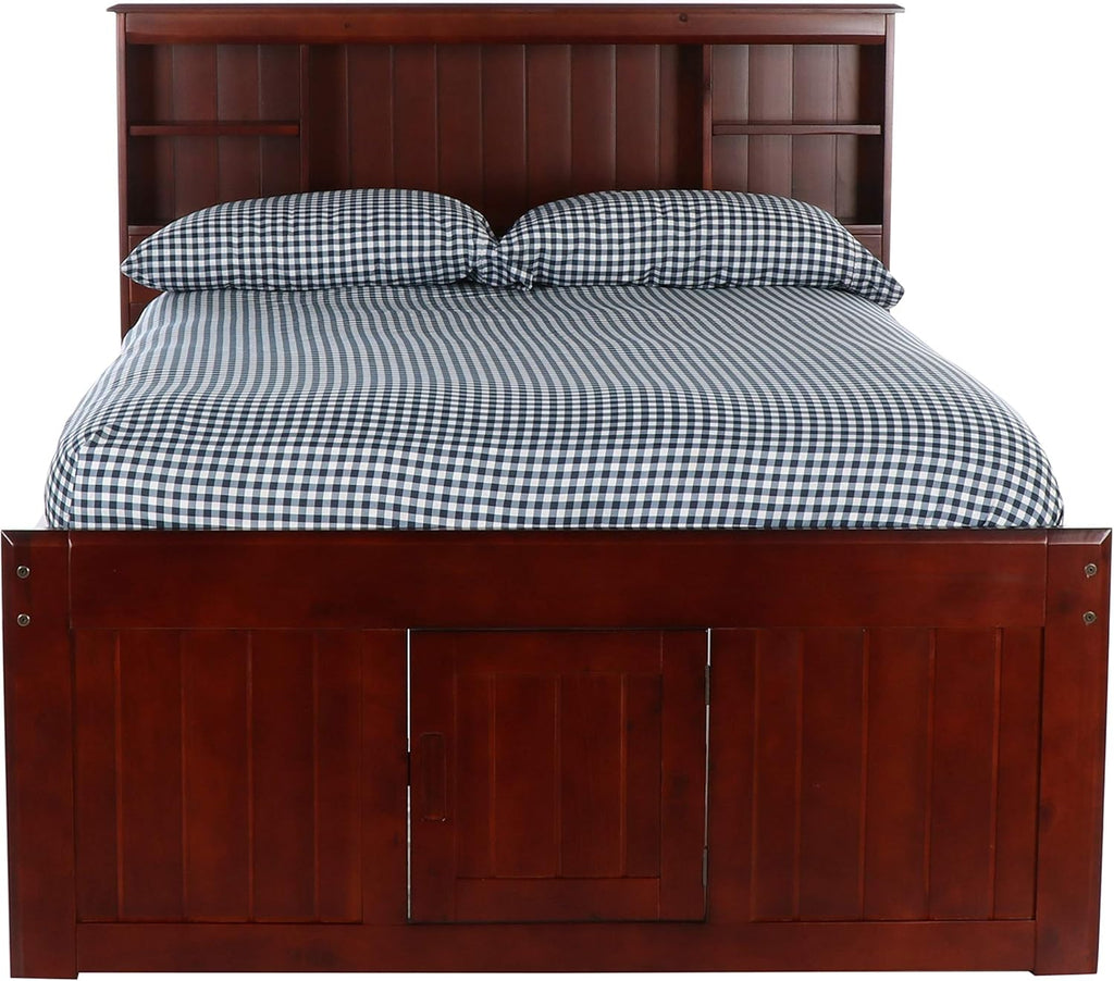 Discovery World Furniture Full Bookcase Bed with 6 Drawers Merlot D74380