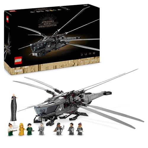 LEGO Icons Dune Atreides Royal Ornithopter, Adult Collection Set, Gift Idea for Women, Men and Science Movie Lovers with 8 Minifigures Including Chani and Baron Harkonnen 10327