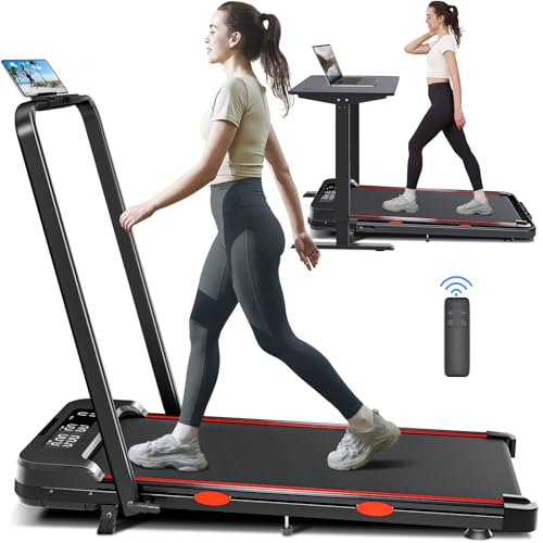 3 in 1 Walking Pad Treadmill with Handle Bar & Incline, 300 lb Capacity, 2.5HP Under Desk Treadmill, Portable Foldable Treadmills for Home Small Spaces Office