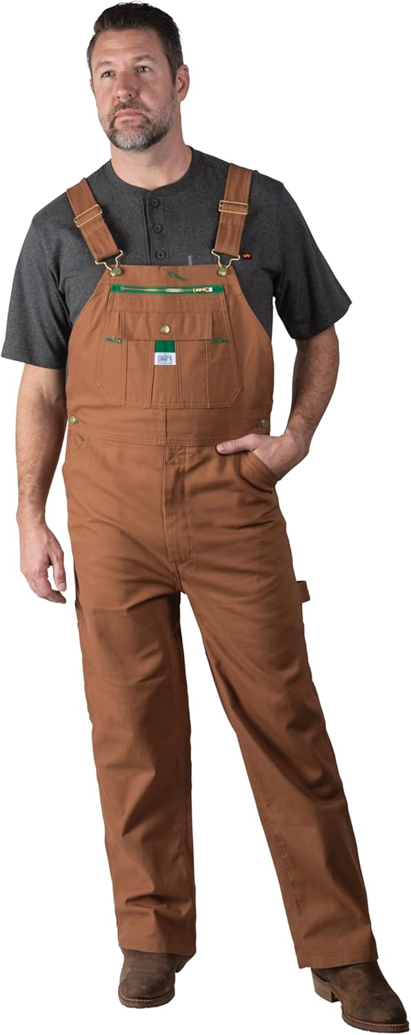 Liberty Men's Duck Bib Overall, Pecan, 38x30