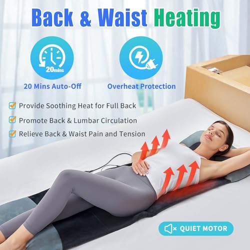 Full Body Massage Mat with Shiatsu Neck Massager and Heat J9949