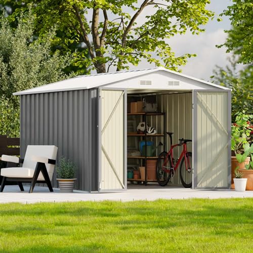 Patiowell 3 x 3 FT Outdoor Storage Shed with Sloping Roof, Grey F27529
