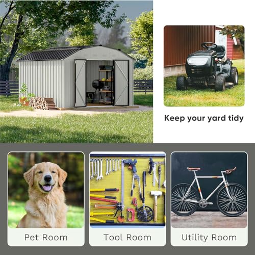 Patiowell 3 x 3 FT Outdoor Storage Shed with Sloping Roof, Grey F27529