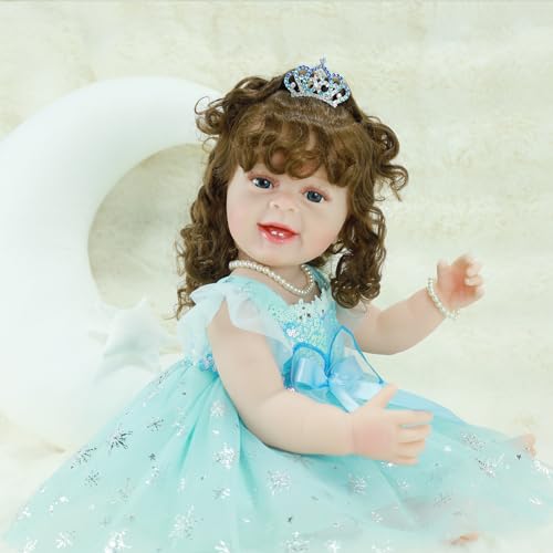 22 Inch Lifelike Reborn Baby Doll Girl with Long Hair A50210