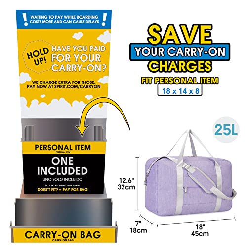 Spirit Airlines 18x14x8 Foldable Travel Duffel Bag Underseat Carry-On 30L Grey N49295