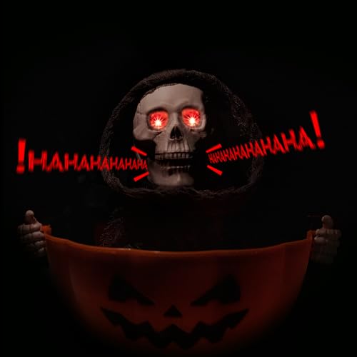 ITART Halloween Candy Bowl Grim Reaper Animated Candy Dish with Sound and Movement L164402