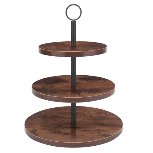 3 Tier Cupcake Stand, Wood Veneer Serving Tray for Dessert, Tea Party & Wedding Z9828