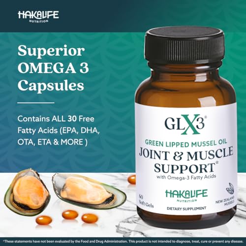 GLX3 Extra Strength Green Lipped Mussel Oil Capsules for Joint Comfort, 180 Tablets T383