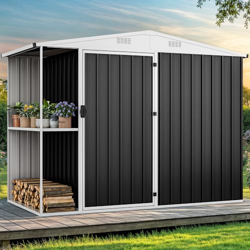 DWVO 6x4ft Metal Storage Shed for Outdoors, Dark Gray T6985