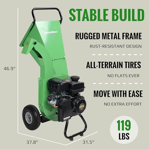 S3 Wood Chipper Shredder 7HP 212cc Gas Powered, 3" Max Capacity T367235