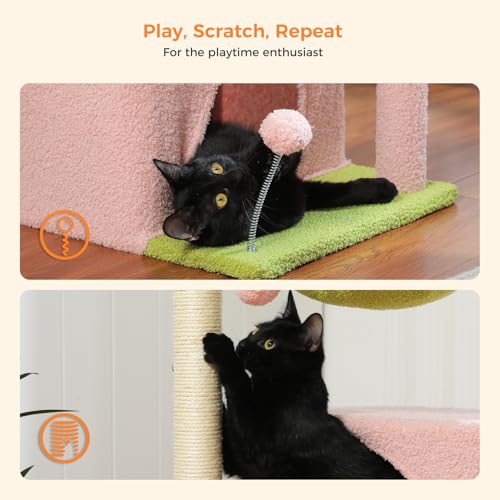 45-Inch Cat Tree with 2 Condos, Scratching Posts and Hammock F616