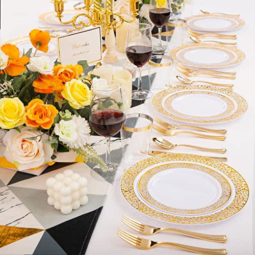 WELLIFE Silver Party Dinnerware Set for 50 Guests, Disposable A689948