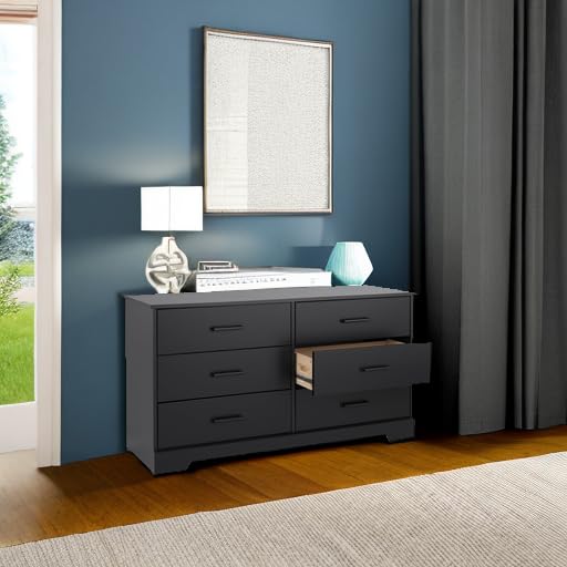 Prepac Rustic Ridge Farmhouse 6-Drawer Double Dresser, Brown X6434