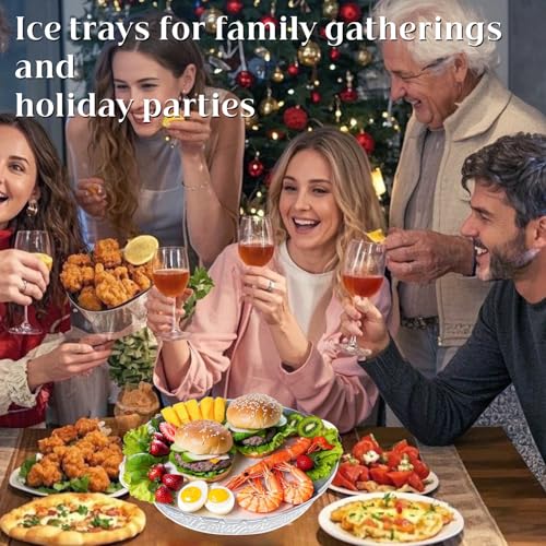 3 Set 11.8" Chilled Serving Tray with Ice Bowls for Parties W4120
