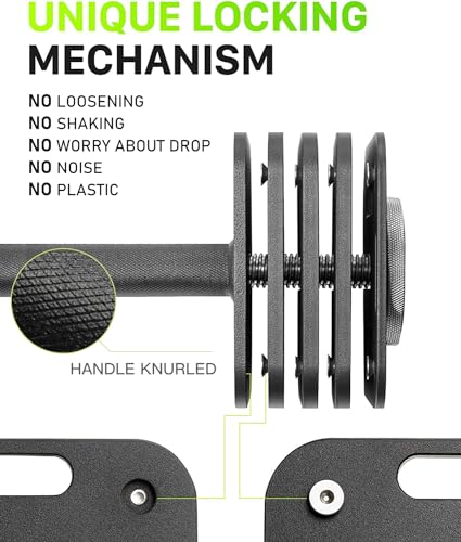 Adjustable Dumbbell Set 10-80lb Quick-Lock for Home Gym J7940