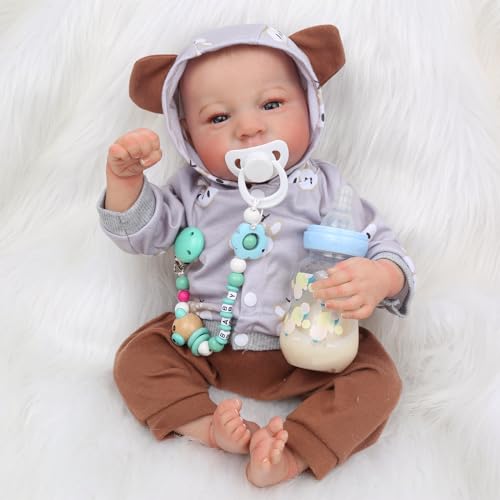 WOOROY Reborn Baby Doll Boy 18 Inch Lifelike Soft Weighted Sleeping Doll L93532