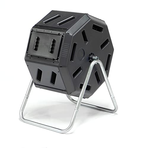 FCMP Outdoor IM4000 Dual Chamber Tumbling Composter, 37 Gallon, Black W19586