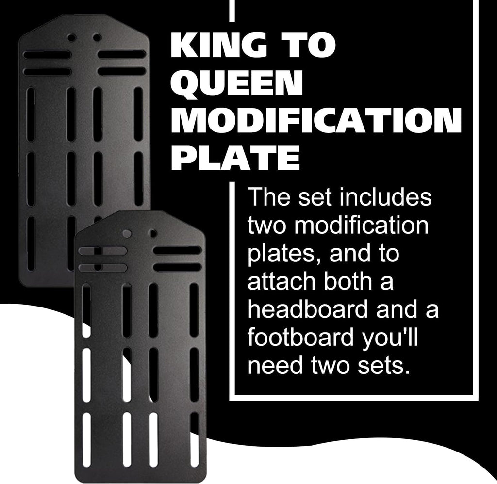 Kings Brand Furniture Set of 2 Bed Frame Brackets Adapter for Headboard with Hardware I3165