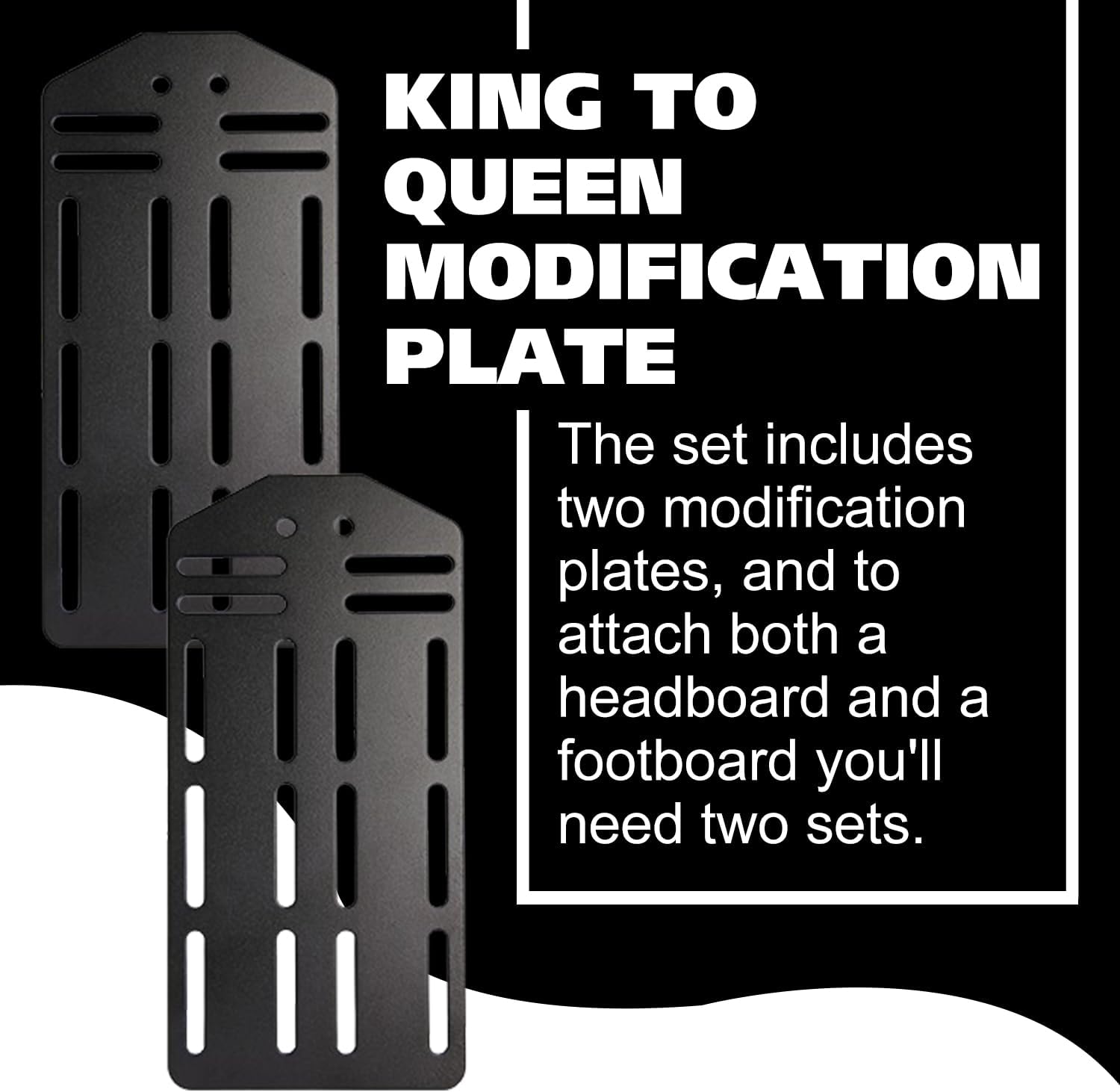 Kings Brand Furniture Set of 2 Bed Frame Brackets Adapter for Headboard with Hardware I3165
