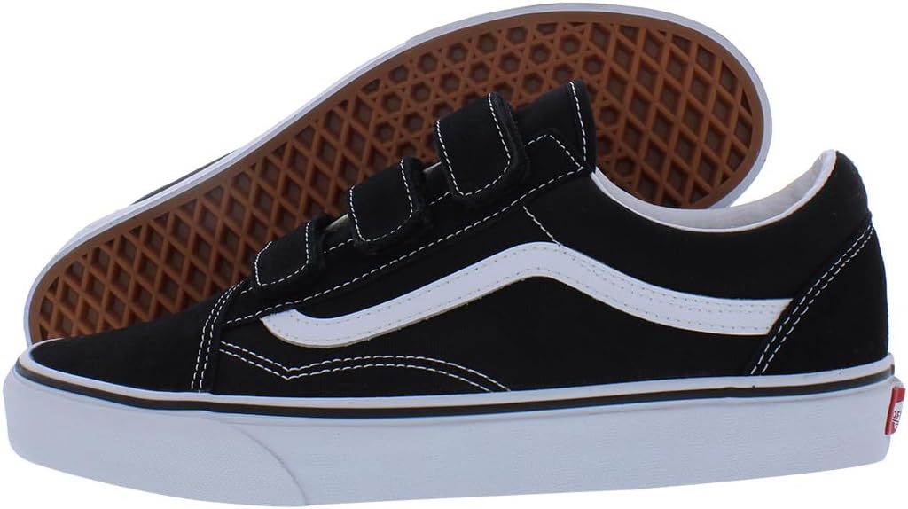 Vans Men's Old Skool V Sneaker, (Suede/Canvas) Black/True White, Size 9.5