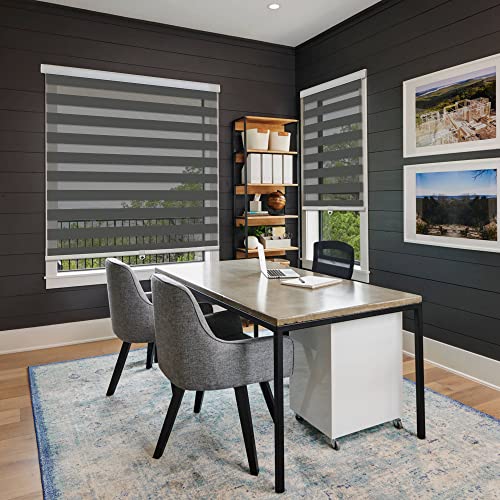 ZOKSUN Cordless Zebra Blinds for Windows, 24" W x 72" H, White W16638