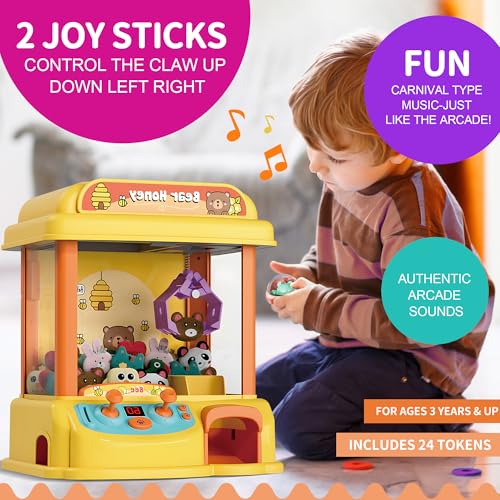 Claw Machine for Kids with Music Lights, USB Rechargeable, Ages 4-12 X2020