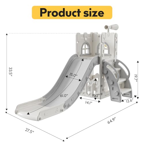 Toddler Slide Playset with Non-Slip Steps for Boys and Girls 1-3 Years Blue Yellow A8647