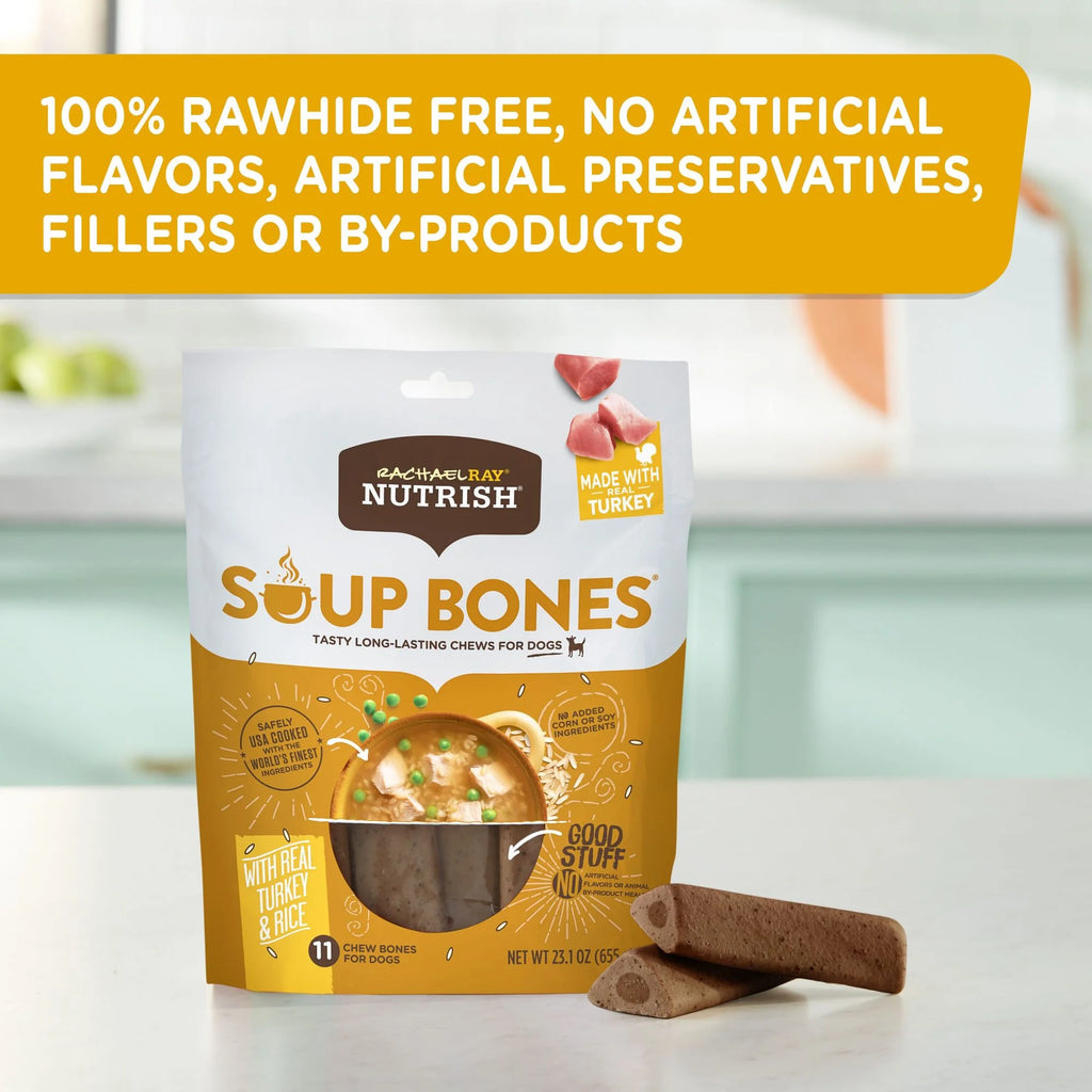 Rachael Ray Nutrish Soup Bones Dog Chews with Real Turkey & Rice O475080
