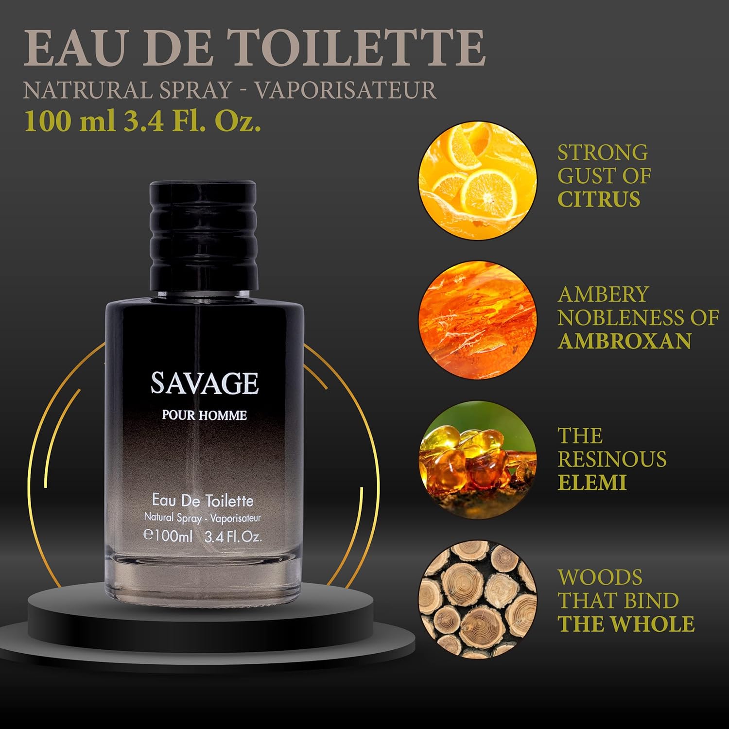 Savage for Men 3.4 Oz Eau De Toilette Spray for Men with Carrying Pouch U410
