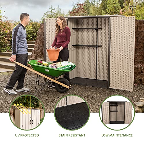 Lifetime 60326 Vertical Storage Shed, Desert Sand E707