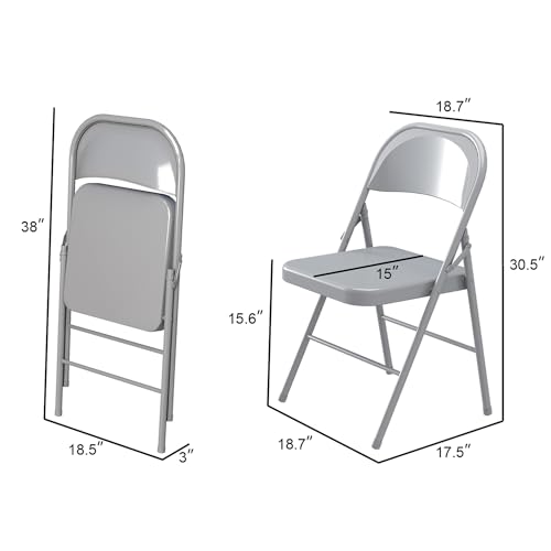 Folding Chairs with Padded Cushion and Back, 4 Pack, Black Q60523