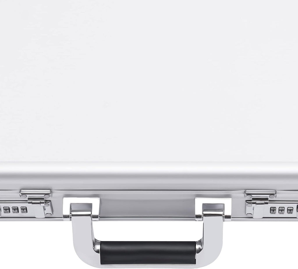 Aluminum Attache Case with Combination Lock, 15 x 13 x 4.3 Inch, Silver W584698