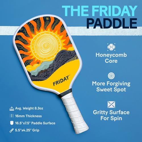 Friday Pickleball Paddle, Carbon Fiber, USA Pickleball Approved L819139