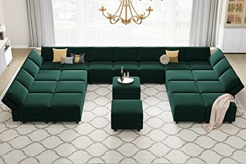 Belffin Oversized Modular Sectional Sofa with Double Chaises and Storage F17277