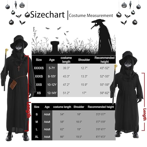 HAOSUN Plague Doctor Costume Set for Men Adults (M size) T518