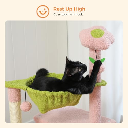 45-Inch Cat Tree with 2 Condos, Scratching Posts and Hammock F616