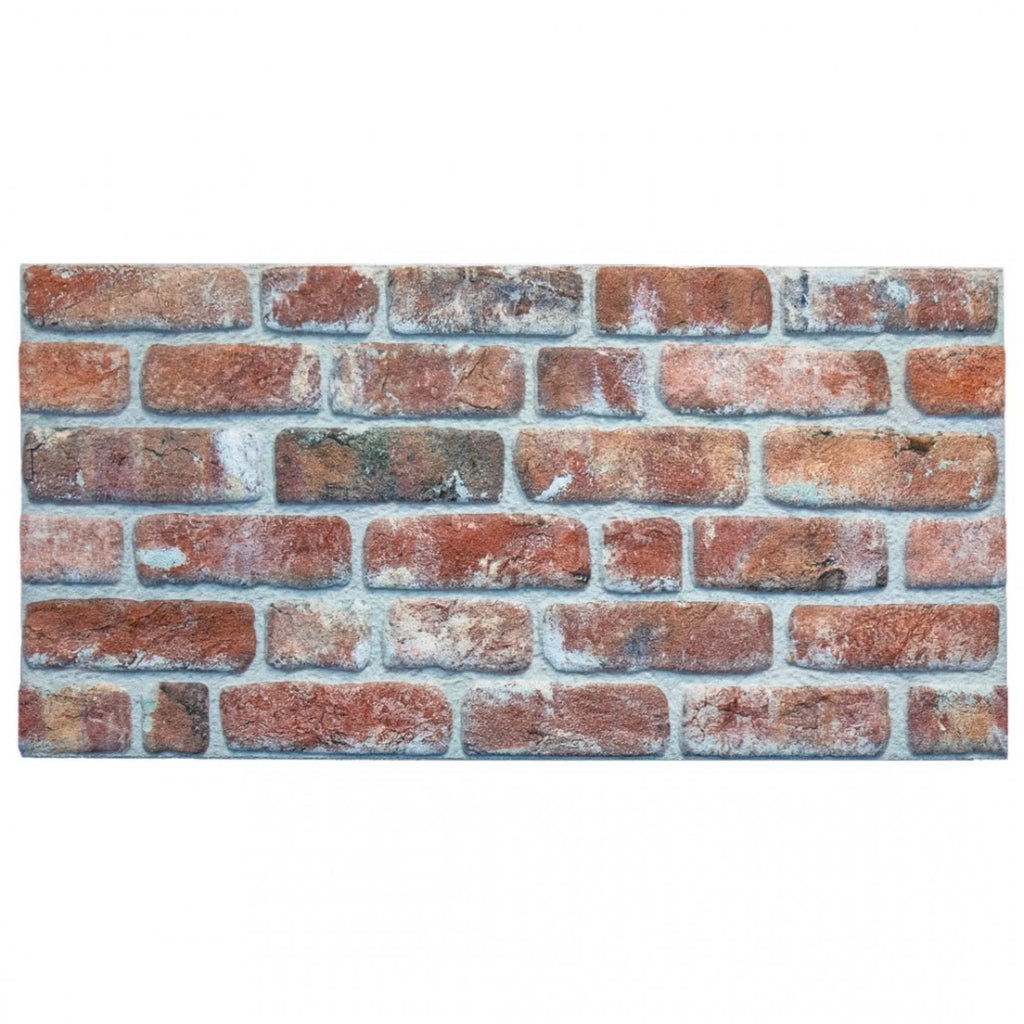 Dundee Deco 3D Wall Panels Brick Effect - Cladding, Red Brown Stone Look Wall Paneling, Styrofoam Facing for Living room, Kitchen, Bathroom, Balcony, Bedroom, Set of 10, Covers 53 sq ft