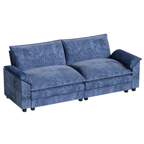 Homall 119" Modular Sectional Sofa with Reversible Ottoman, Light Grey V97154