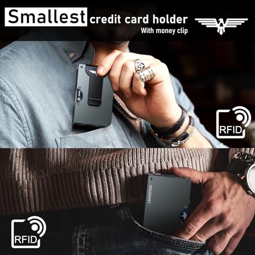 Minimalist RFID Blocking Wallet for Men with Money Clip T474