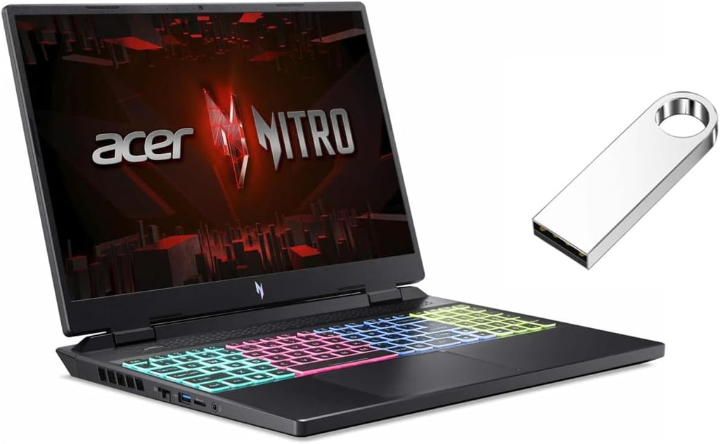 acer Nitro 16” WUXGA 165Hz Gaming Laptop | Intel Core i7-13620H Processor | GeForce RTX 4050 | Backlit Keyboard | 32GB RAM DDR5 | 1024GB SSD | Windows 11 Home | Bundle with 64GB USB Flash Drive