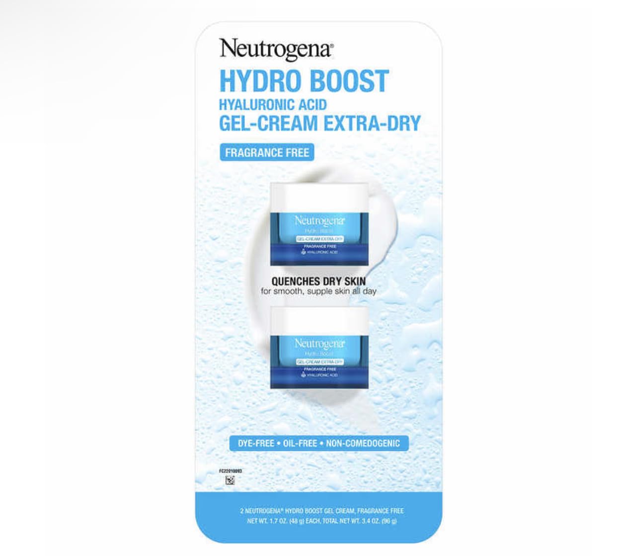 Neutrogena Hydro Boost Gel-Cream Extra-Dry, 1.7 oz, 2-Pack R197004